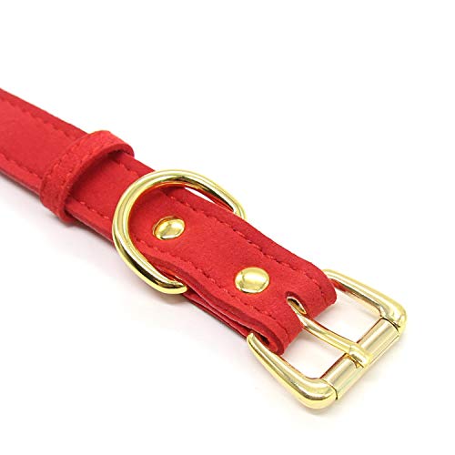 Damen PU Leder Punk Choker Kragen Halsband Halskette mit Schleife (Rot-1)