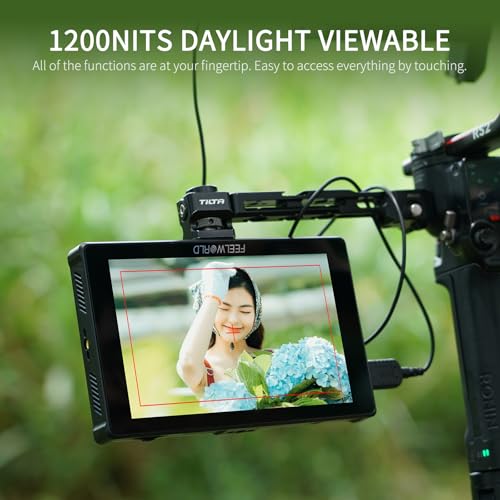Image of FEELWORLD F7 Plus 7 Inch 1200nit DSLR Camera Field Monitor with F750 4400mAh Battery and Bag High Brightness Touchscreen 3D Lut HDR Waveform F970 Install and Power Kit 4K 60Hz HDMI in Out