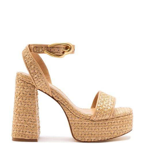 Dolly Verona Sandal In Beige Leather And Natural Raffia