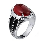 Anillo de acero inoxidable para hombre y mujer, anillo gótico de garra de dragón con piedra ovalada, anillo de compromiso para novio, padre, marido, anillo de tamaño N 1/2 a 1/2, Sin piedras preciosas