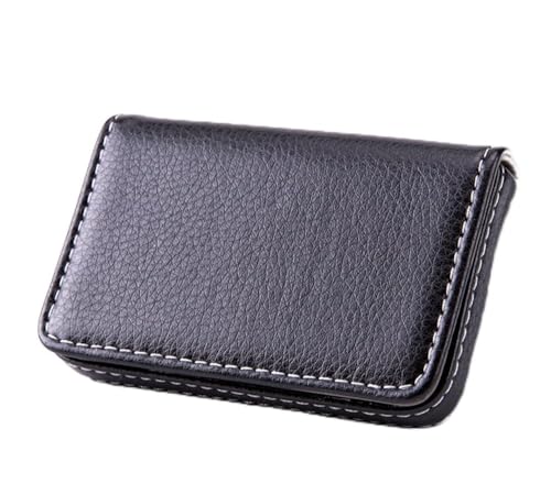 PU Leather Name Card Case Holder Business Card Case Pocket Credit Card Holder Wallet With Magnetic Shut(Black)