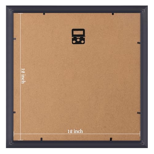 Image of eletecpro 12x12 Vintage Picture Frame, Glass Cover, Gold, 2-Pack | Display Photo 8x8 with Mat or 12x12 without, Wall Mount