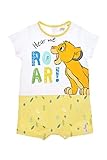 Diseño Simba Disney El Rey Leon Pelele Bebé Niño, Conjunto Una Pieza Peto con Cierres A Presión, Pijama Bebés, Conjunto Verano Bebé, Diseño Simba, Talla 12 Meses - Amarillo
