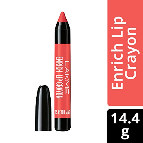 Image of LAKME Insta Matte Eye Liner, Black, 9ml And LAKME Enrich Lip Crayon, Peach Magnet, 2.2g