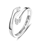 IEFSHINY Hug Ring for Women Teen Girls, S925 Sterling Silver Rings Hug Rings for Women Wife Gift Ide