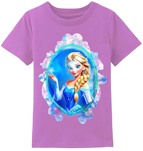 T-shirt LED fille brillant avec motifs magiques et élégants