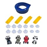 DeeRace フレックストラック 子供用おもちゃ インタラクティブ DIY フレキシブル レースカートラック ロールアップ式 ポータブル レース 幼稚園児向け 3歳以上向け ギフト, ブルー 395x8cm ベーシック