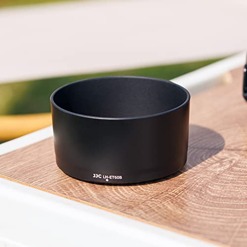 Image of JJC ET-60B Lens Hood for Canon RF-S 55-210mm f /5-7.1 is STM Telephoto Zoom Lens on Canon R50 R100 Replaces Canon ET-60B with Reversible Design, Compatible with 55mm Filter and Lens Cap