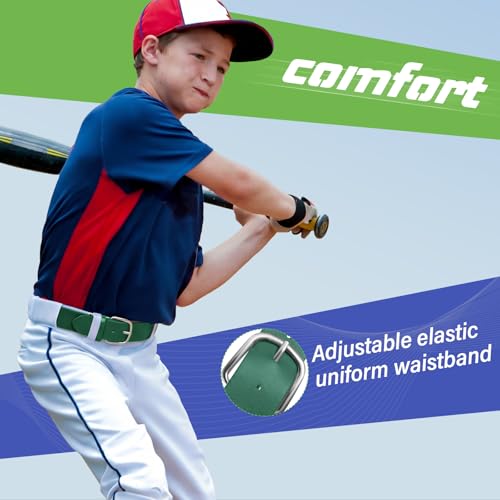 Image of Hercicy 3 Pieces Adult and Youth Baseball Softball Uniform Belts, Adjustable Size Uniform Belt