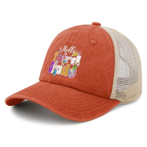 Hello Third Grade Back to School 3rd Grade Bow Girl Boy Trucker Hats Outdoor2