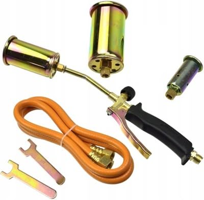 Soplete de jardín, Soplete de soldadura, Soplete de fontanería, Soplete para techado, Soplete para trabajos de cubierta. Incluye 3 cabezales intercambiables Ø 25mm, 35mm, 50mm