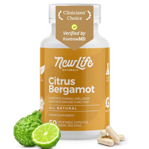 NewLife Naturals Citrus Bergamot Supplements 500 MG - Heart Health - Supplement for Wellness and Aging Support - Pure Extract Formula - 60 Veggie Capsules