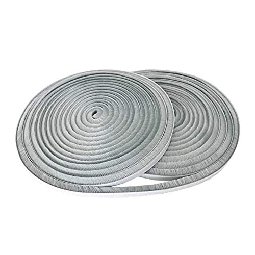 yardsky Pile Weather Stripping Brush Seal Strip Self Adhesive for Door Windows Windproof Dustproof for Sliding Doors Windows Winter 65.6 Feet Gray