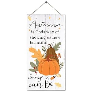 Fall Decoration Hanging Wood Sign Home Decorative Plaque of Autumn Saying Beautiful Fall Decor Home Wall Decor Thanksgiving Decor Autumn is Gods Way of Showing Us How Beautiful Change Can Be