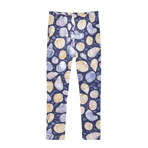 Marine Starfish Conch Girls Leggings Soft Stretch Workout Yoga Dance Pants for Kids Casual Tights