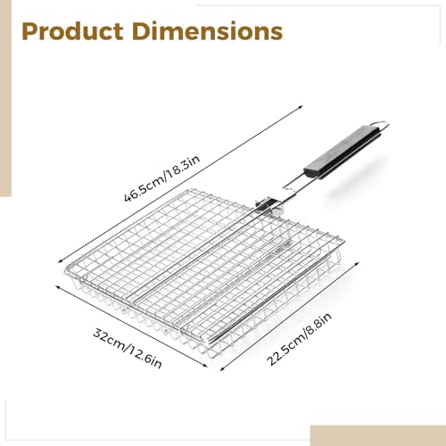 Panier de barbecue portable à 3 compartiments en acier inoxydable robuste - 5