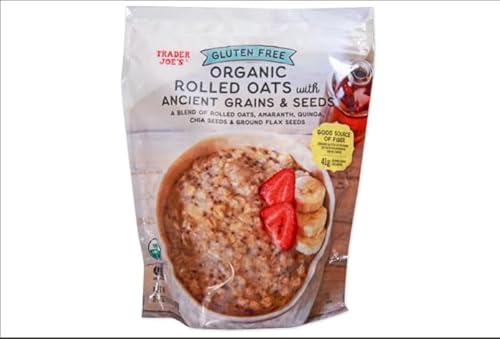 Trader Joe's Gluten Free Organic Rolled Oats with Ancient Grains & Seeds, No Added Sugar, Vegan Breakfast Oatmeal with Quinoa, Amaranth, Chia & Flax, Kosher, 24 oz