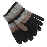 LIGIGWASH 幼児用防寒ニット手袋 柔らか暖か素材 指けデザインで手先の器用さ促進 かわいいストライプ柄 幼稚園や普段使いに キッズ冬用グロ