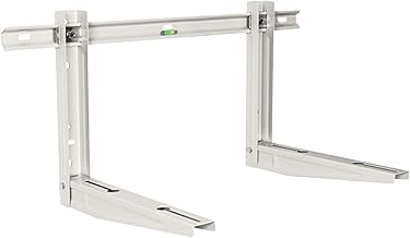 Staffa Universale per Condizionatore Split | Bratek® | Zincata Bianca con Livella | Portata 150 kg | Staffe Regolabili per Climatizzatori da Esterno. Sino a 24.000 Btu