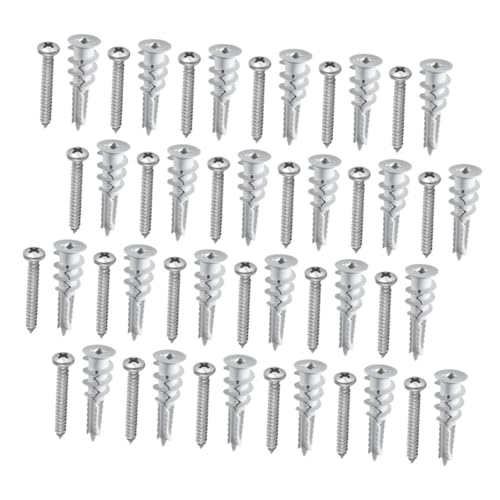 IWOWHERO 50-Piece Drywall Anchor Kit Metal Screws Plastic Expansion Tubes for Wall Hole Filler