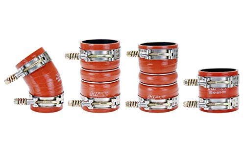 HPS Performance 57-1537 Orange High Temp Reinforced Silicone Intercooler Turbo Hose Boot Kit with T Bolt Clamp