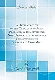  A Determination of the Character of Acids Produced by Hemolytic and Non-Hemolytic Streptococci From Pathogenic Sources and From Milk (Classic Reprint)