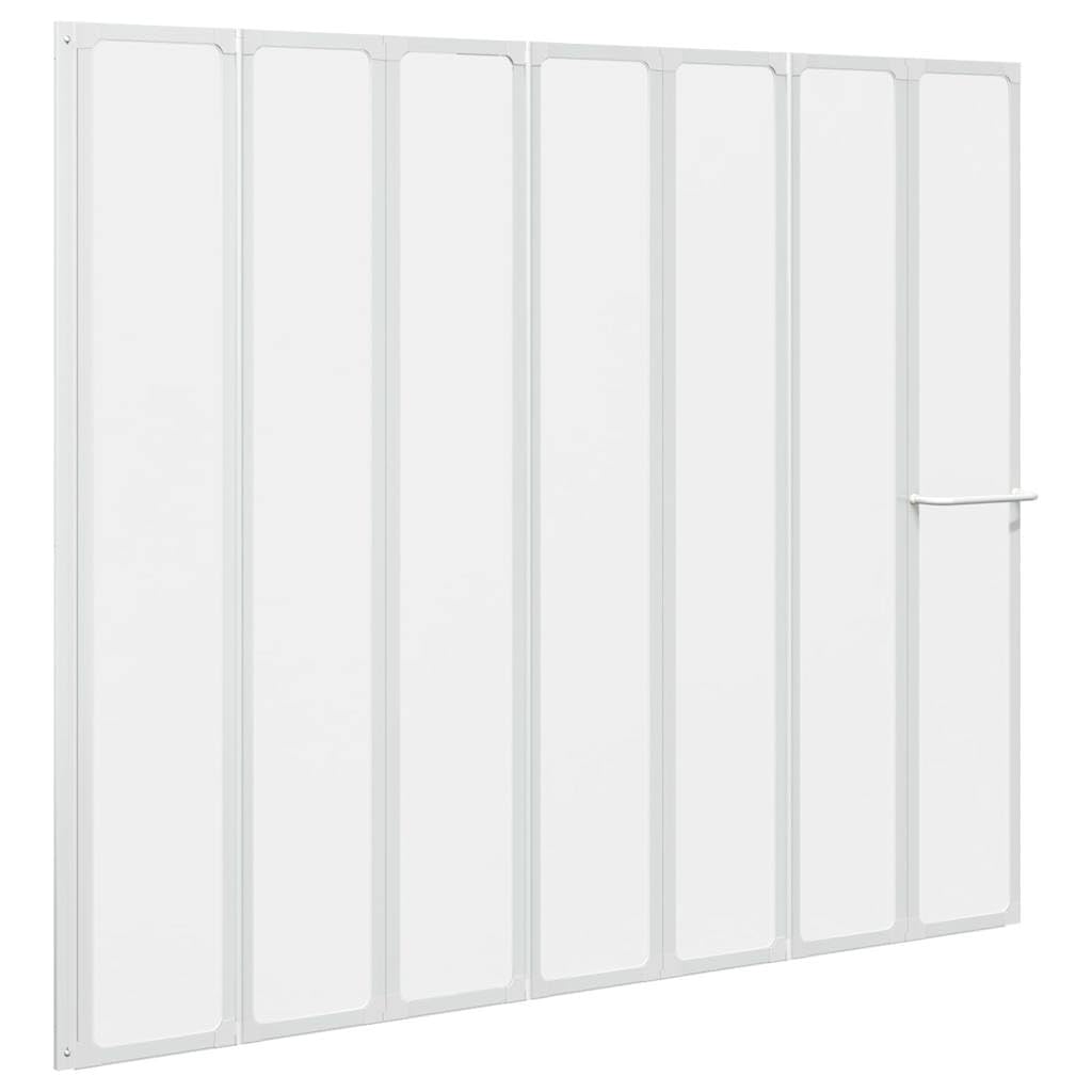 Mampara de ducha plegable con toallero para bañera rectangular como mampara de ducha plegable con 7 paneles de 140 x 168 cm