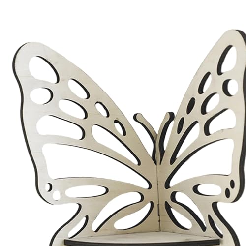 Étagère d'angle murale papillon en bois flottant pour rangement optimal - 4