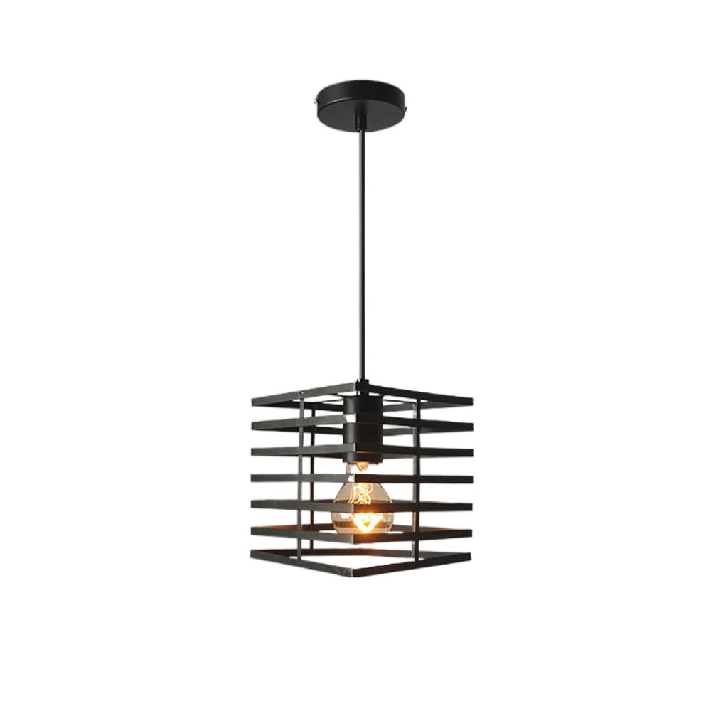 Regulowana lampa wisząca E26 Lampa bazowa Vintage Wisząca klosz do lampy Retro wisiorek Lampy sufitowe Pokrywy z kutego żelaza Czarne osłony na oprawy oświetleniowe Present