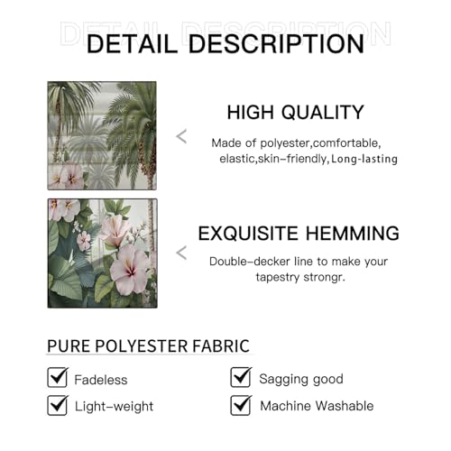 Grande Taille Fleurs De Palmier Tapisserie Décoration Jungle