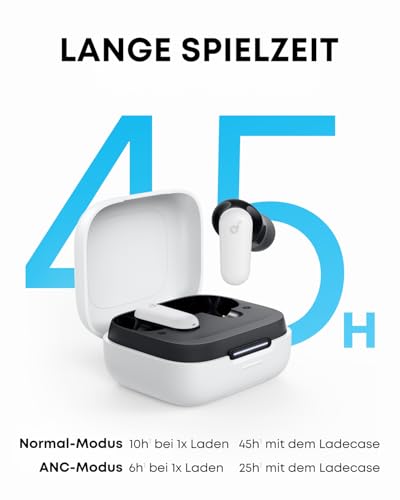 soundcore P30i by Anker Noise Cancelling Earbuds, smarte Geräuschunterdrückung, kraftvolle Bässe, 45h Spielzeit, 2-in-1 Case und Handyständer, IP54, kabellose Kopfhörer, Bluetooth 5.4, App Steuerung 5