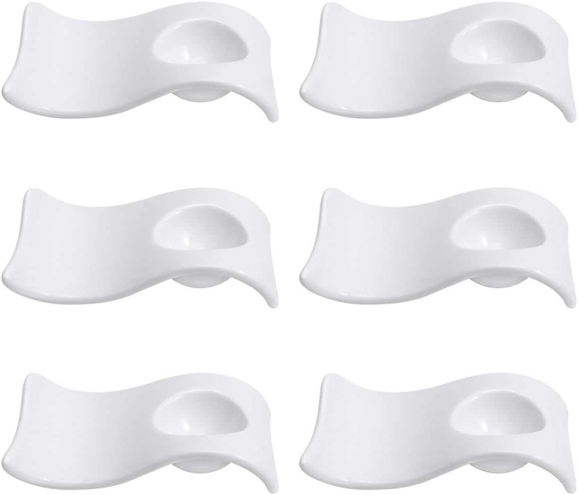 Ceramic Egg Cups 6pcs Wave-shaped Household Egg Holders Practical for Dining Table Use