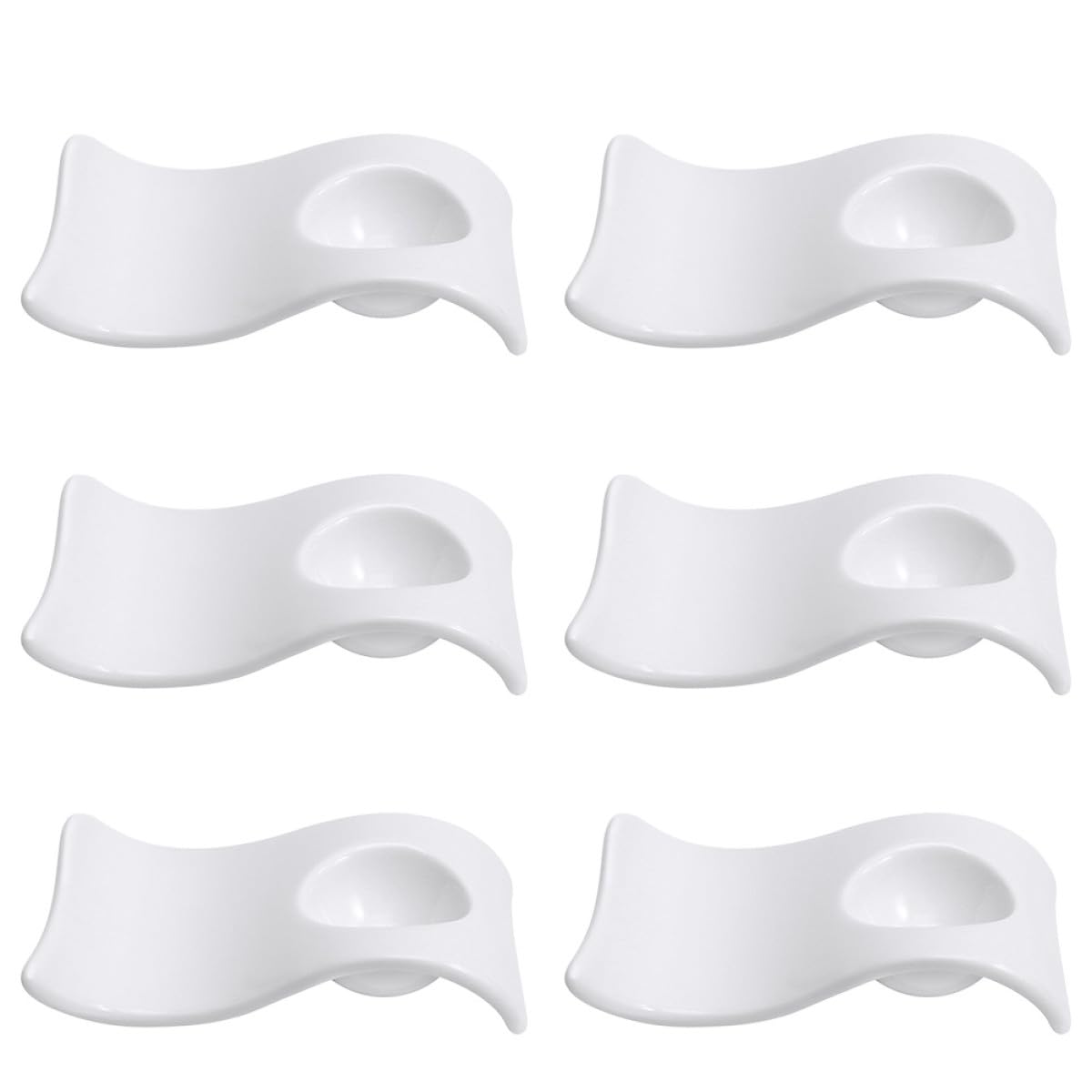 HANABASS pour Tenir Œufs la Coque Modernes et Élégants en Céramique Blanche 6 Coquetiers Faciles à Nettoyer, Ensemble Pratique de 6 Pièces Cuisine