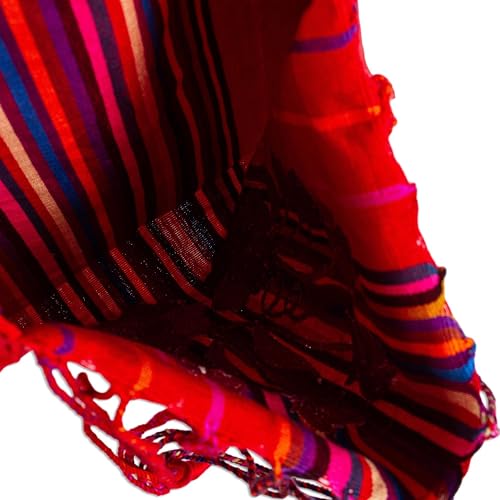 Bolso Tote rojo artesanal de algodón tejido a mano miniatura 2