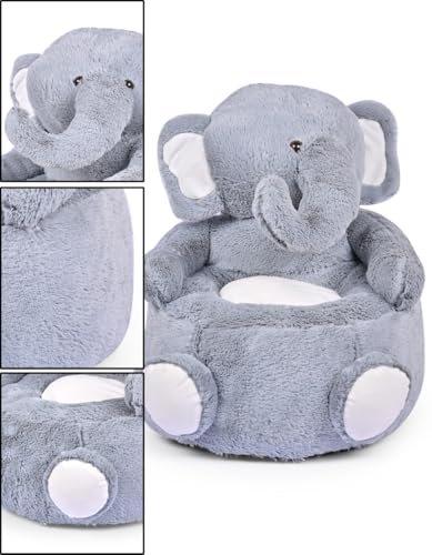 Image of 60cm Large Baby Soft Plush Cushion Baby Seat Or Rocking Chair| Kid Cartton Sofa | BBY Sofa | Couch for BBY Use for 1 Year to 2 Year Kid (Elepnt Large Sofa)