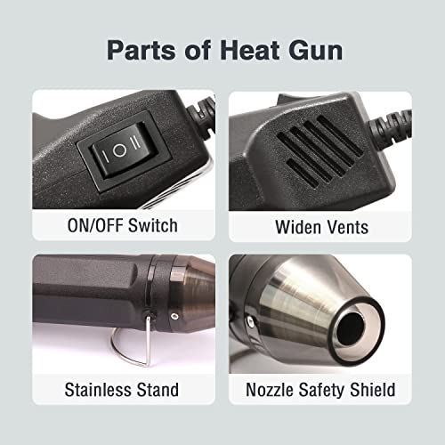Mini Heat Gun, Dual Temperature 392℉ & 662℉ Hot Air Gun For Shrink Wrapping, Epoxy Resin& Vinyl, Craft Embossing, Electronics Repairing And Stripping Paint #TOP2