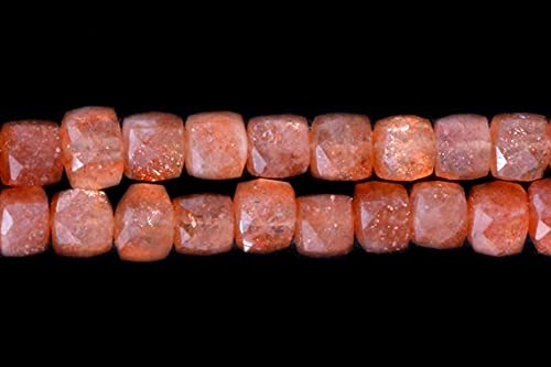 Sunstone Faceted Cubes 8mm perles en pierre de soleil pour création bijoux