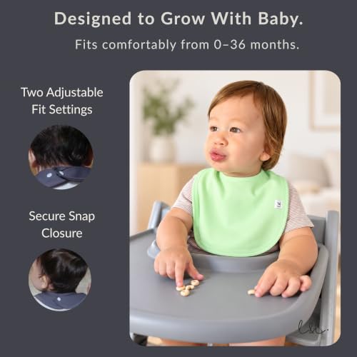 Image of Leya & Lior SnapDry 3-Pack Classic Bibs for Babies - Instant-Dry Absorbent Drool Bibs for Boys & Girls