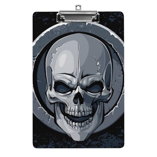 Planchette à pince A4 Crâne de Pierre pour stopper les feuilles volantes au bureau