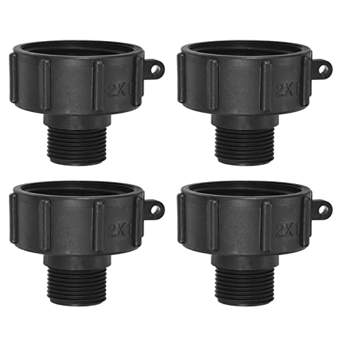 PATIKIL IBC Tote Adapter S60x6 Coarse Thread 1 BSP Male, 4 Pcs 275-330 Gallon Drain Plug Connector for Water Tank Garden Hose