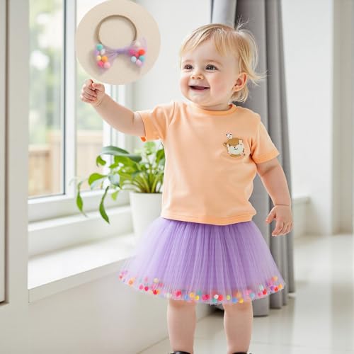 Little Girl 4th of July Skirt Glitter Star Elastic Waist A-line Tulle Skirt Toddler Summer Clothes with Headband2