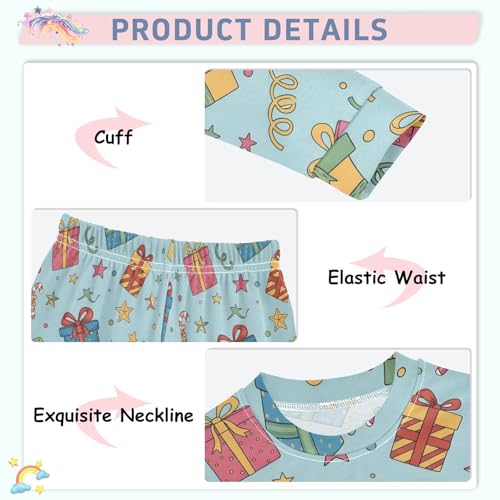 Pajama Sets Long Sleeve Ribbons Stars Soft Comfy Sleepwear 2 Piece PJS 3-8T4