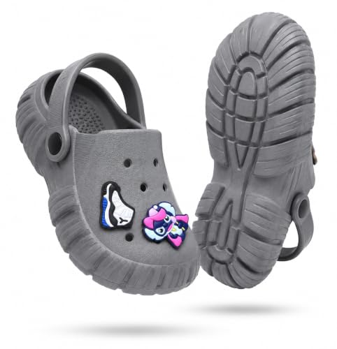Image of Unisex Kids Clogs Soft Anti Skid Mules Sandals with Adjustable Back Strap Indoor & Outdoor Slipper for Boys & Girls Everyday Use Waterproof Jibbex Slides