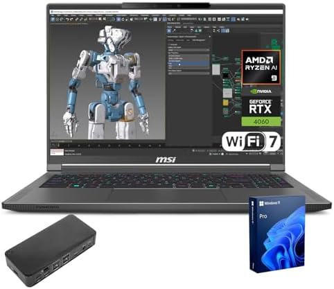 msi 2025 Creator 16 Copilot Laptop, WQXGA 240Hz, AMD Ryzen AI 9 3...