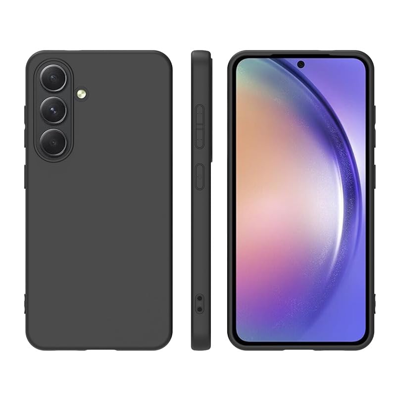 Image of Skyro Sleeky Back Cover Case for Samsung Galaxy M56 5G | Protective Slim Fit| Matte Finish | Camera Protection Bump | Silicon Back Cover Case for Samsung Galaxy M56 5G / F56 5G (Black)