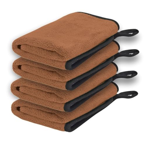 Image of Btag Microfiber Cleaning Cloth, 30x40 cms 600 GSM | Highly Absorbent,Lint and Streak Free, Multi-Purpose Wash Cloth for Kitchen,Car,Window,Stainless Steel,Silverwear(Dark BRWN 30x40cms) Pack of 4