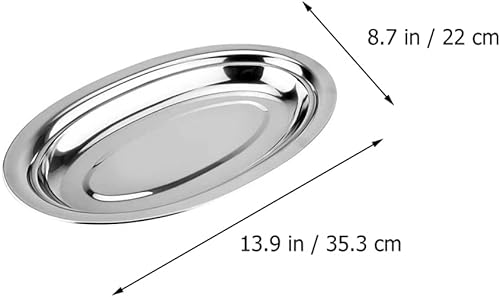 Miniatura 2 de Cabilock 1 plato de decoración de boda cacerola de inducción servidor pescado simple bandeja de metal para servir plato de fiesta con tapa, platos