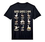 God Says I Am Christian Duck Bible Verse Scripture Faith Performance T-Shirt