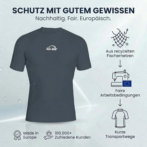 iQ-UV Herren UV 300 Slim Fit Kurzarm T-Shirt, grau (ash), M (50)