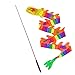 Juggling Play Golden Scales Dragon Flag Poi with Fiberglass Handstick, Flowy Flinging Outdoor Dance Ribbon with Rod for Fitness Party Stage Performance Prop Set (16.4 Ft, Rainbow)